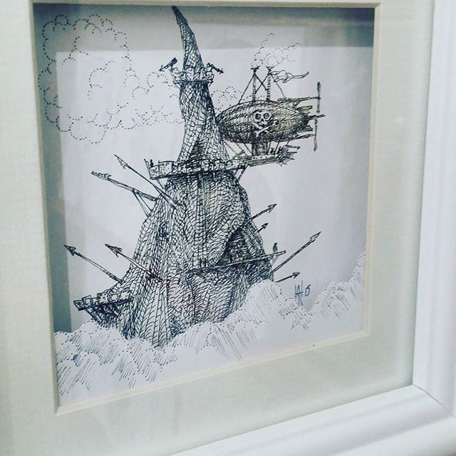 Pirate spire 2. small drawing #penandink #cloudtoparchipelago #pirates @corridorgallery  #rotring #rohrerandklingner