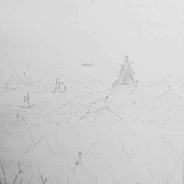 Sneak peak at today's pencilling.  Just a small detail of a much larger picture which will be in my May exhibition at @corridorgallery #brighton #pencil #sketching #cloudtoparchipelago