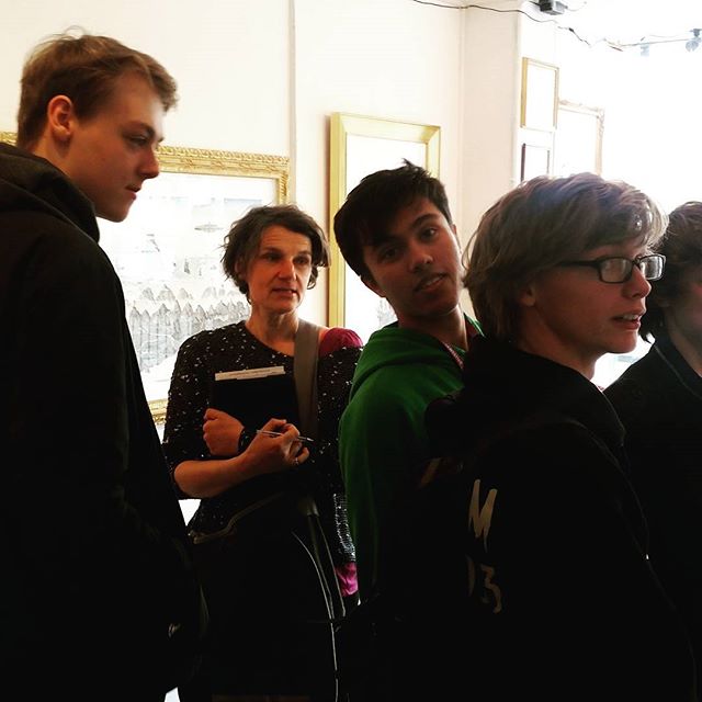 My Cloudtop Archipelago exhibition had a lovely visit from the Games Design students at @citycollegebrighton yesterday #cloudtoparchipelago @corridorgallery #exhibition #brightonfringe #brightonfestival #penandink #drawing #fantasyart #worldbuilding