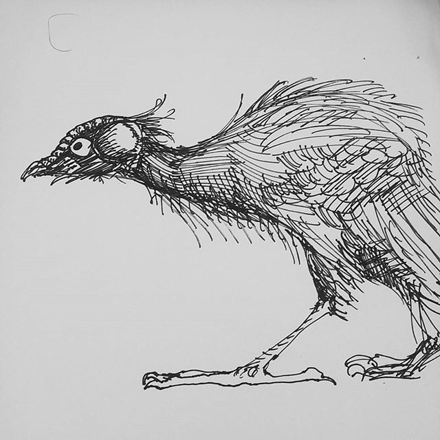 Funny bird thing doodle. #sharpie #creature #creaturedesign #conceptart #illustration #doodle #sketch #sketchbook #skethaday #muppet #penandinkdrawing #pendrawing