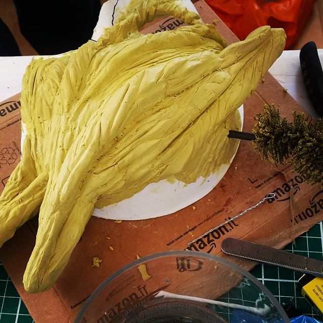 Sneak peak of work on a mask for the #masquerade , group exhibition at Corridor Gallery Brighton.  #cloudtoparchipelago #mask #sculpting #milliput #modelmaking #maskmaking #brighton #exhibition