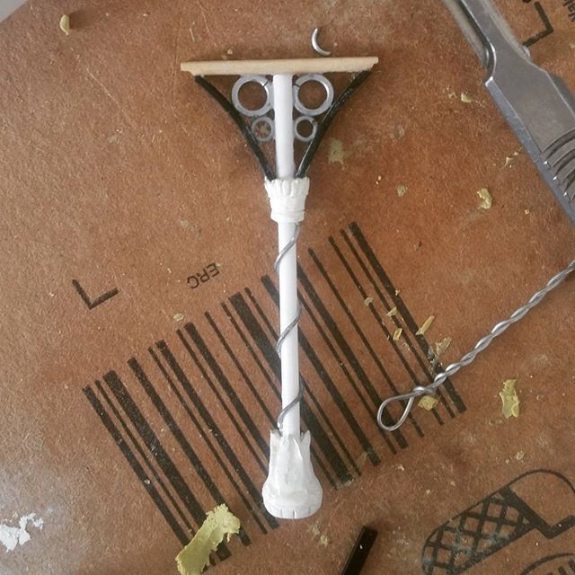Tiny #model of an iron pillar. I will make a sillicon mold so can make lots of them. For my #cloudtoparchipelago #mask. October group show at #corridorgallery #brighton #modelmaking #exhibition #masquerade #whimsical