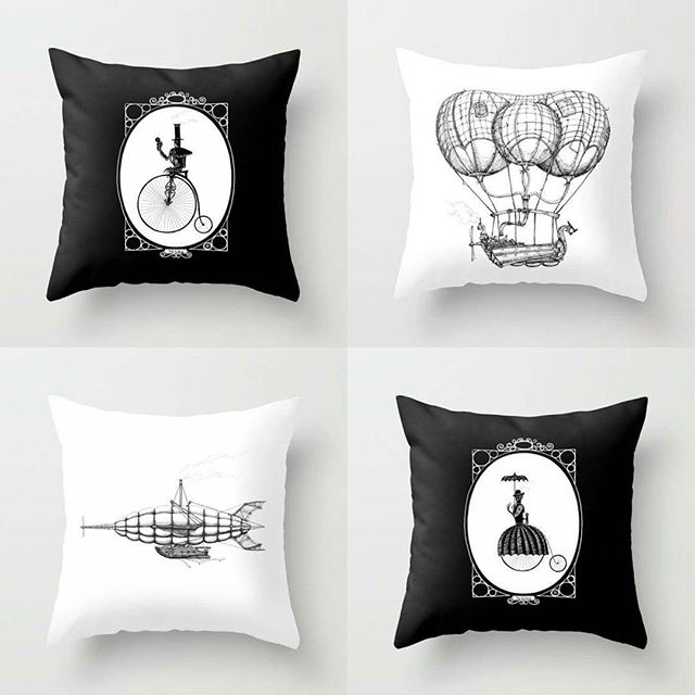 My art is now available on cushions to curtains. 30% off til midnight. Here: https://society6.com/s?q=popular+aaron+howdle+home #society6 #cushions #steampunk #victoriana #victorian #penandink #airships #bedlinen #curtains #bags