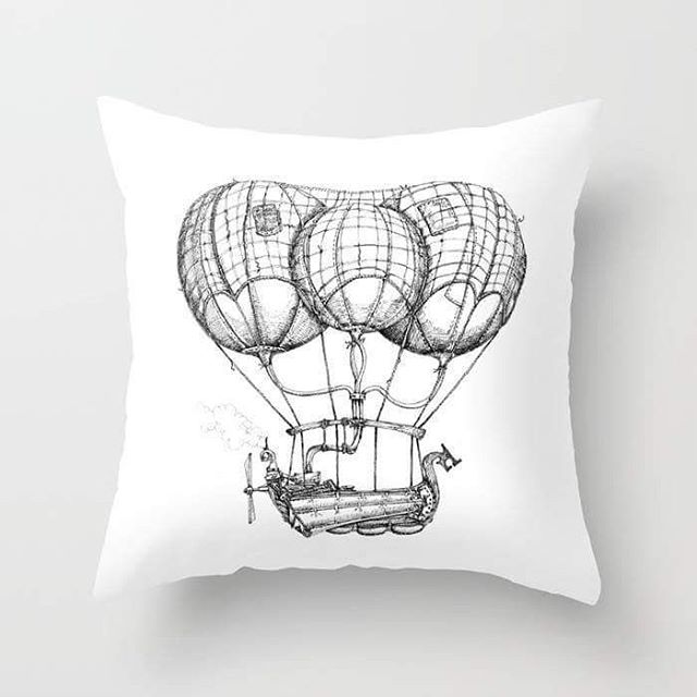 My art is now available on cushions to curtains. 30% off til midnight. Here: https://society6.com/s?q=popular+aaron+howdle+home #society6 #cushions #steampunk #victoriana #victorian #penandink #airships
