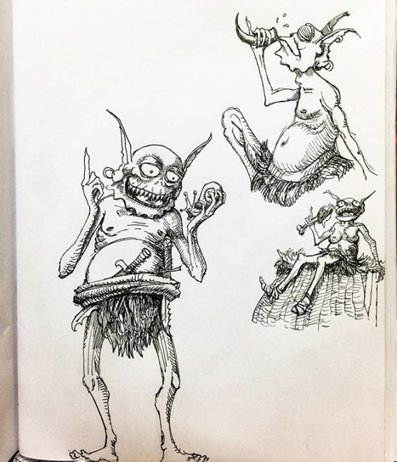 Goblin sketches! #goblin #sketch #sketchbook #penandink #fineliner #fountainpen #carbonink #fantasyart #characterdesign
