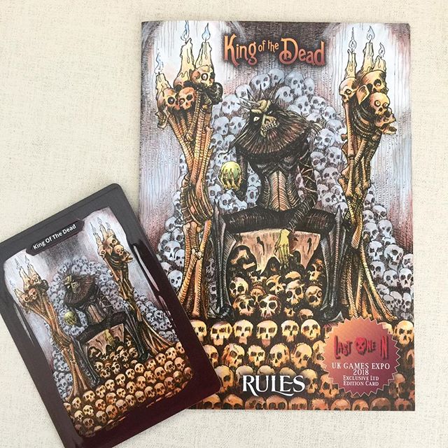The special edition King Of The Dead cards and rules for @lastonein_game are here! (With my artwork) They will be given away to people who back the Kickstarter at @ukgamesexpo this weekend. #zombies #cardgame #boardgames #tabletop #fantasyart #zombieapocalypse #penandink #horror