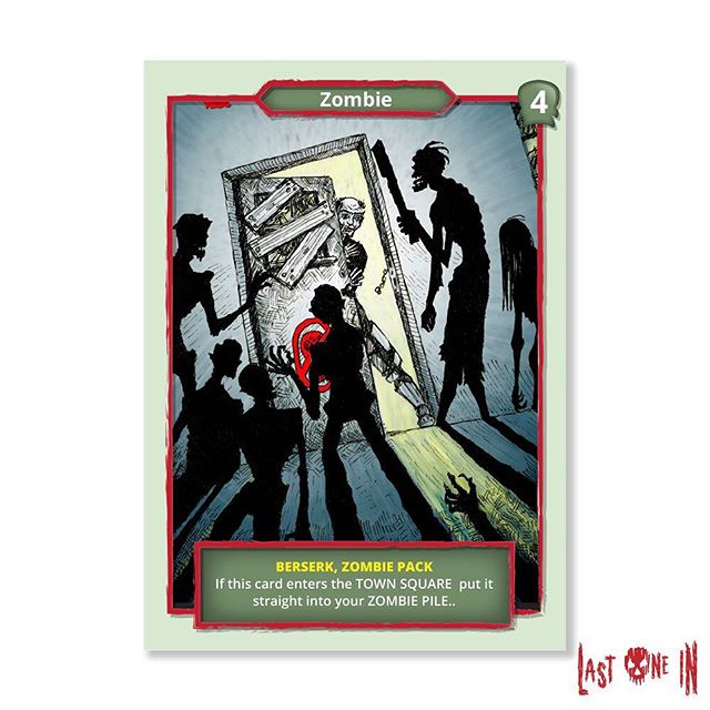 Knock knock! Play with this Berserk Zombie Pack card and many others by backing @lastonein_game on @kickstarter  https://tinyurl.com/yc3z9g45 #zombies #cardgame #zombieapocalypse #boardgame #tabletopgaming #gamingfun #tabletop #gameart