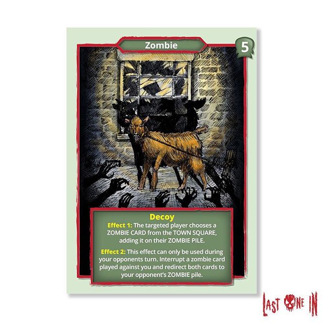 This goat will lure zombies towards your rivals, yes that’s right a GOAT. Play this card and lots of others in @lastonein_game .  Now on @kickstarter #zombieapocalypse #zombies #cardgame #boardgames #tabletop #gameart https://tinyurl.com/yc3z9g45