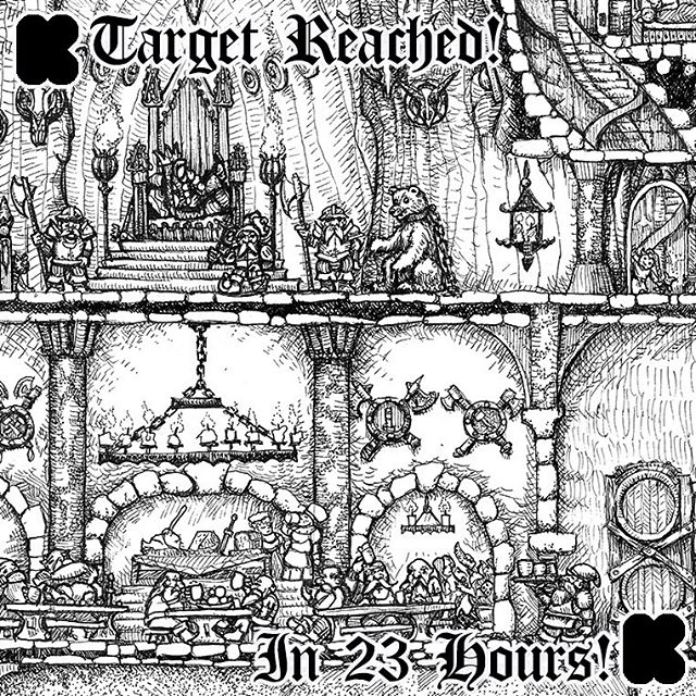 Blimey! The Dwarven Stronghold art print Kickstarter hit it’s target in 23 hours. I am amazed and happy! 17 days to go! #dungeonsanddragons #rpg #illustration #oldhammer #warhammer #dwarf #dwarves #penandink #fantasyart https://www.kickstarter.com/projects/930752437/the-dwarven-stronghold-art-print-and-poster