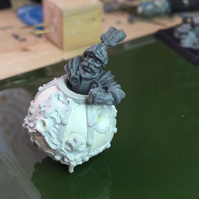 Seeing if a new sculpt of a human pilot for the Dwarf War Machine is Plausible. Maybe just his head should poke out? #oldhammer #wathammer #rpg #tabletop #miniaturesculpting #dungeonsanddragons