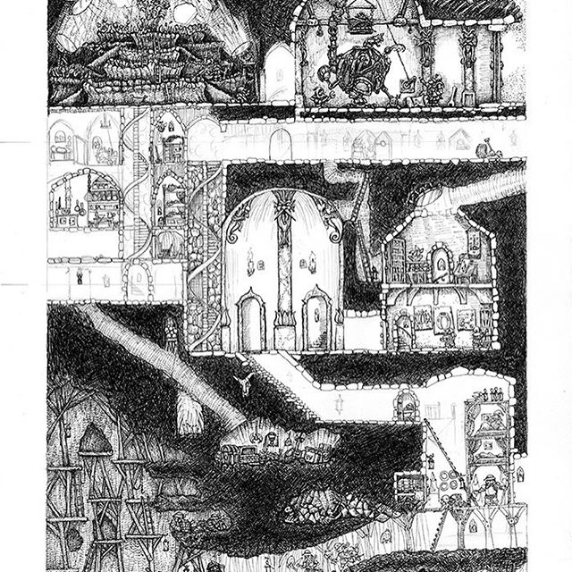 Just 5 hours left to back the Dwarven Stronghold Kickstarter. Here is a WIP of the stretch goal picture. Finished pic will be Free to all backers at Print and Poster level! http://kck.st/2MjmWvF #penandink #artprint #fantasyart #rpg #tabletop #oldhammer #warhammer #Tolkein #fineliner #rotring #dwarves #gnomes