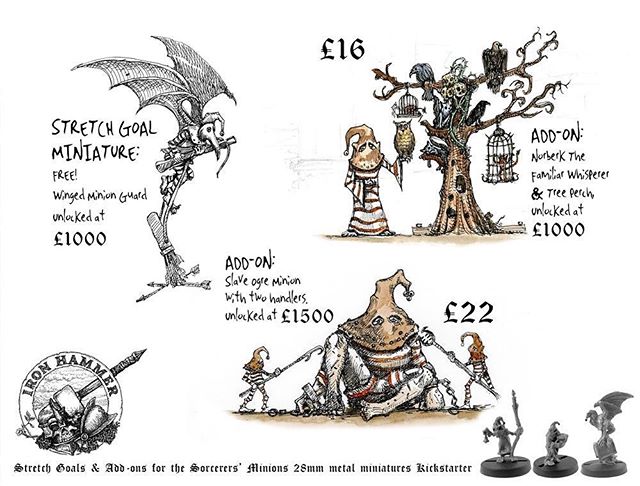 Stretch goals and add-one for my Minions miniatures Kickstarter: http://kck.st/332Dxrj #28mm #oldhammer #rpg #tabletopminiatures #tabletop #sorcerer #mage #wizard #magicuser